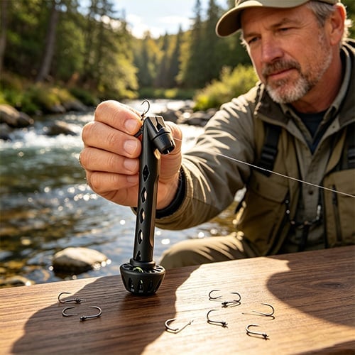Tying knots with the rotating shaft